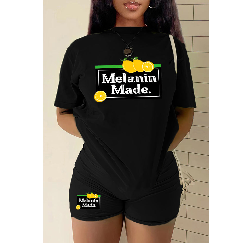 Women's T-Shirt Shorts Casual Sports Two Piece Set 5