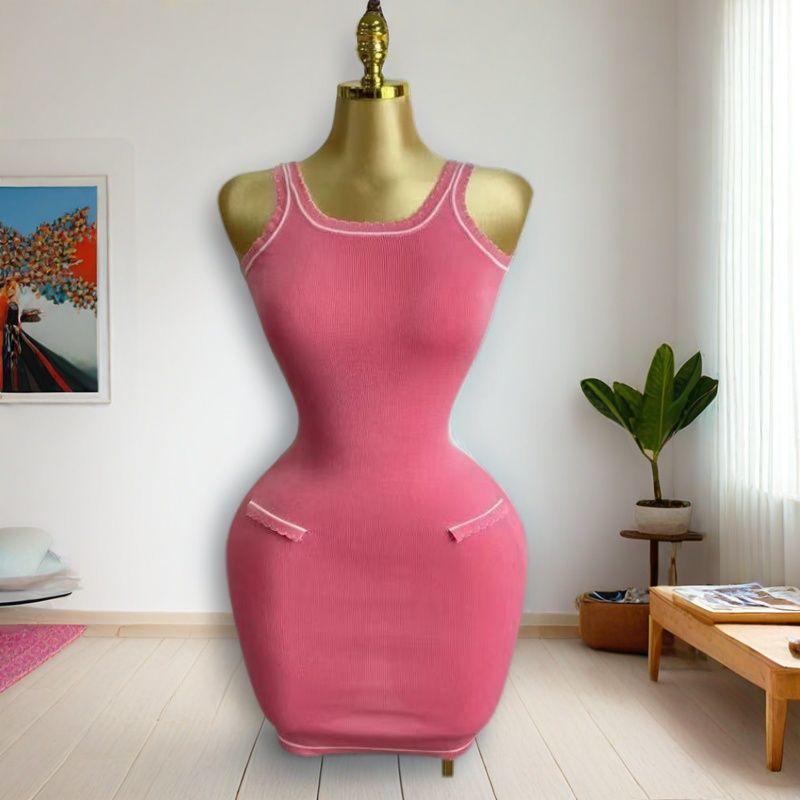 Summer Sexy Low-Back Knit Sleeveless  Slim Waist Mini Dress 3
