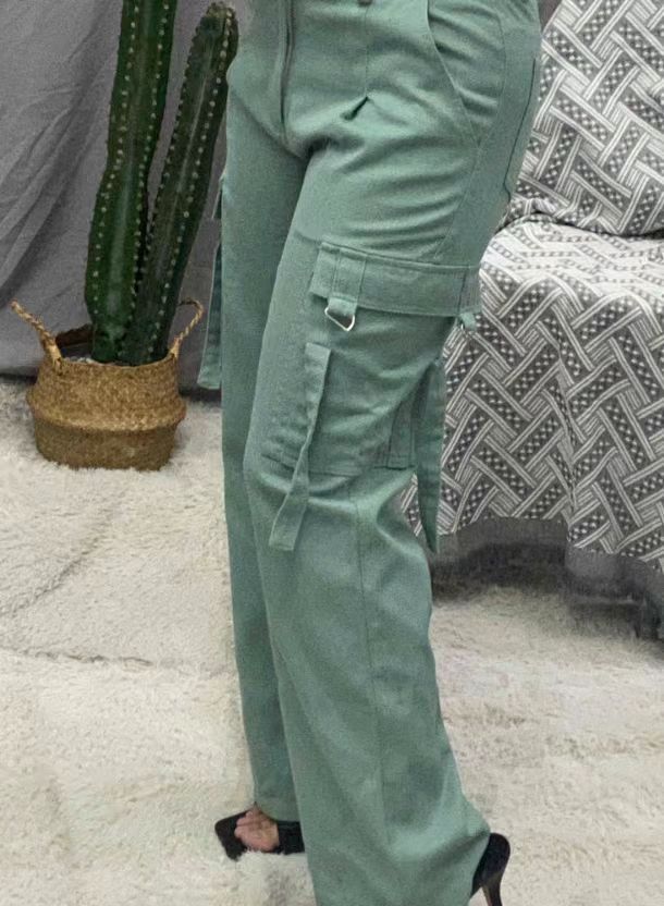 Women American Cargo Casual Straight Pants 6