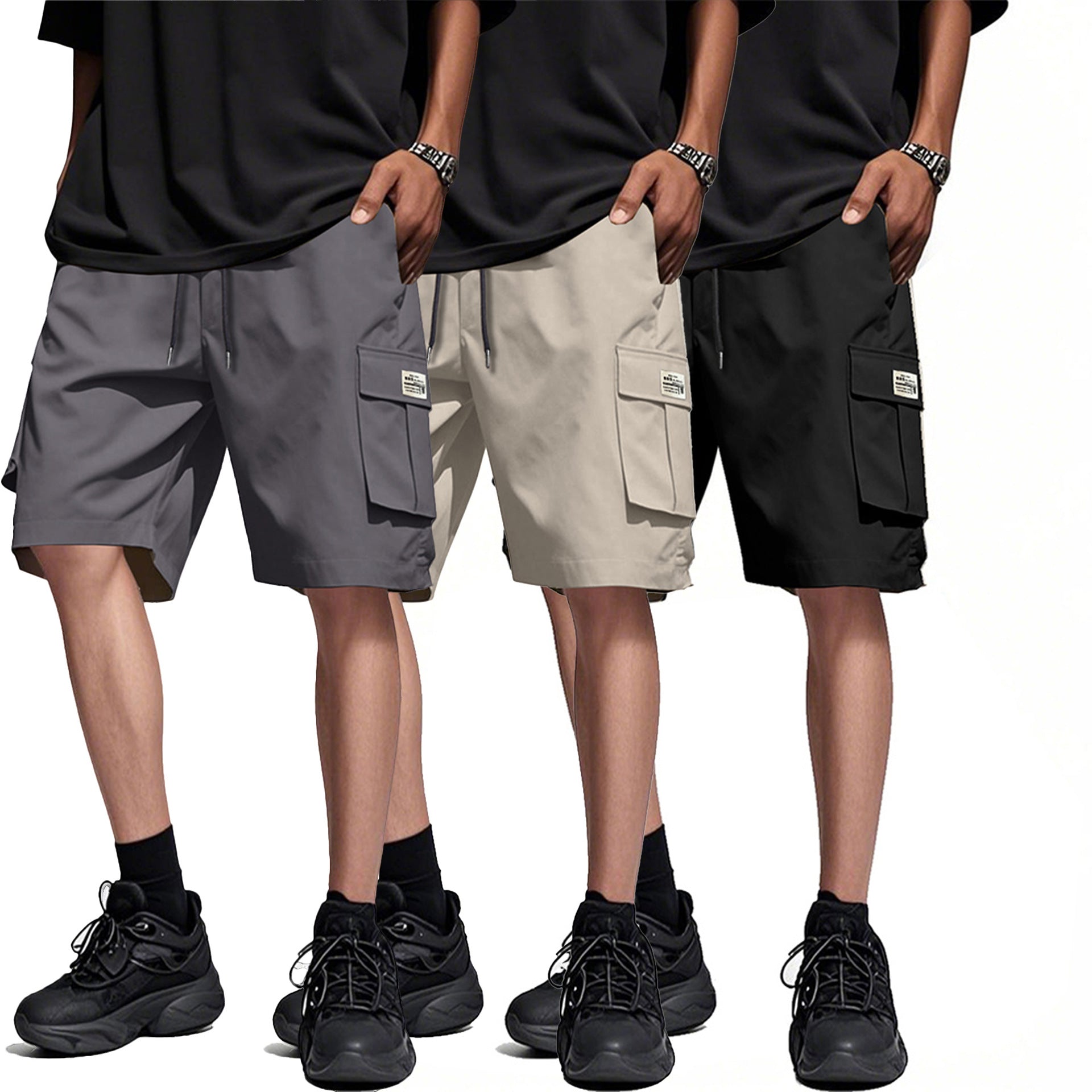Men's Summer Pocket Knee-Length Shorts 8