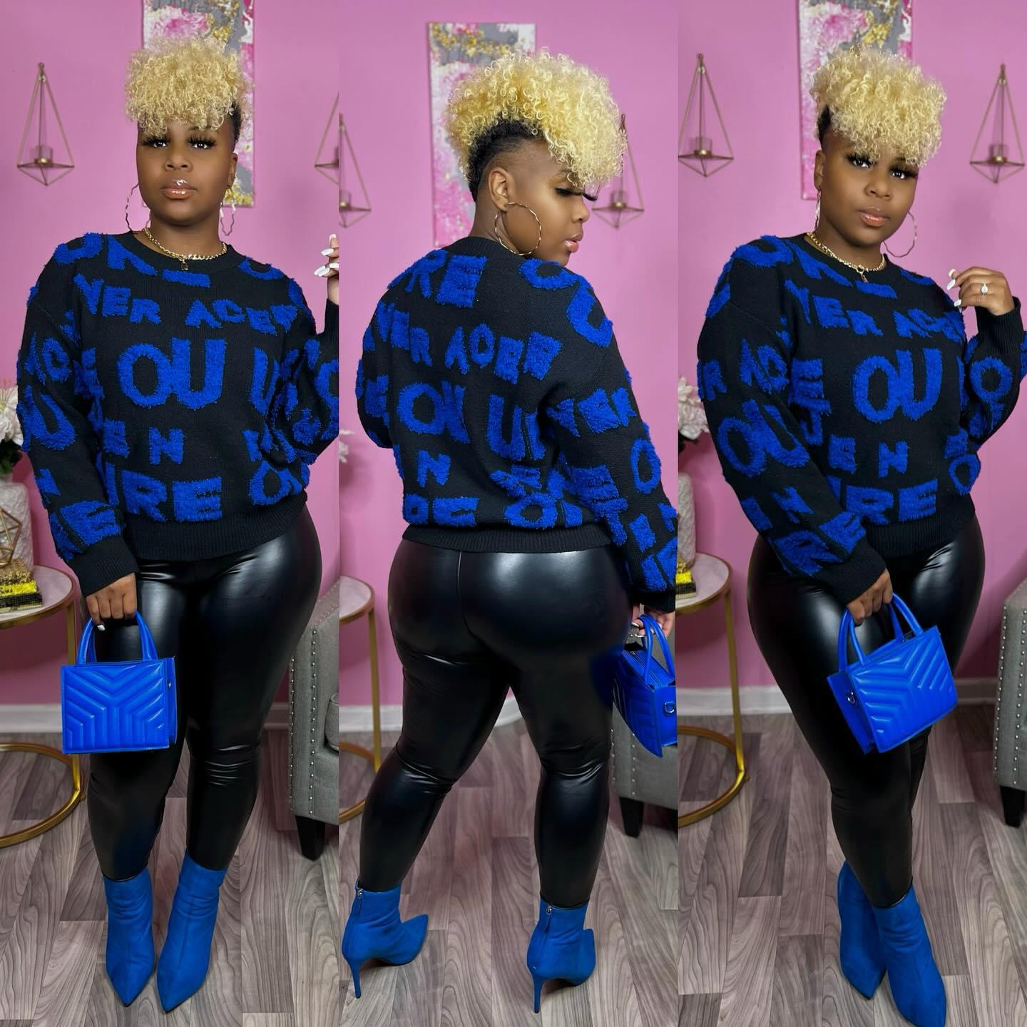 Women's Clothing Winter and Spring Street Trend Fashion Round Neck Knitting Sweater 3