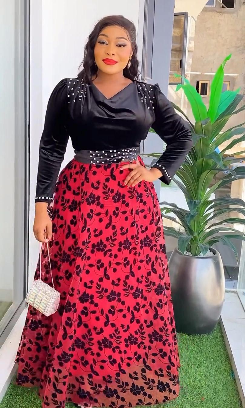 Africa Plus Size Women Printed Long Sleeve Elegant Dress 8