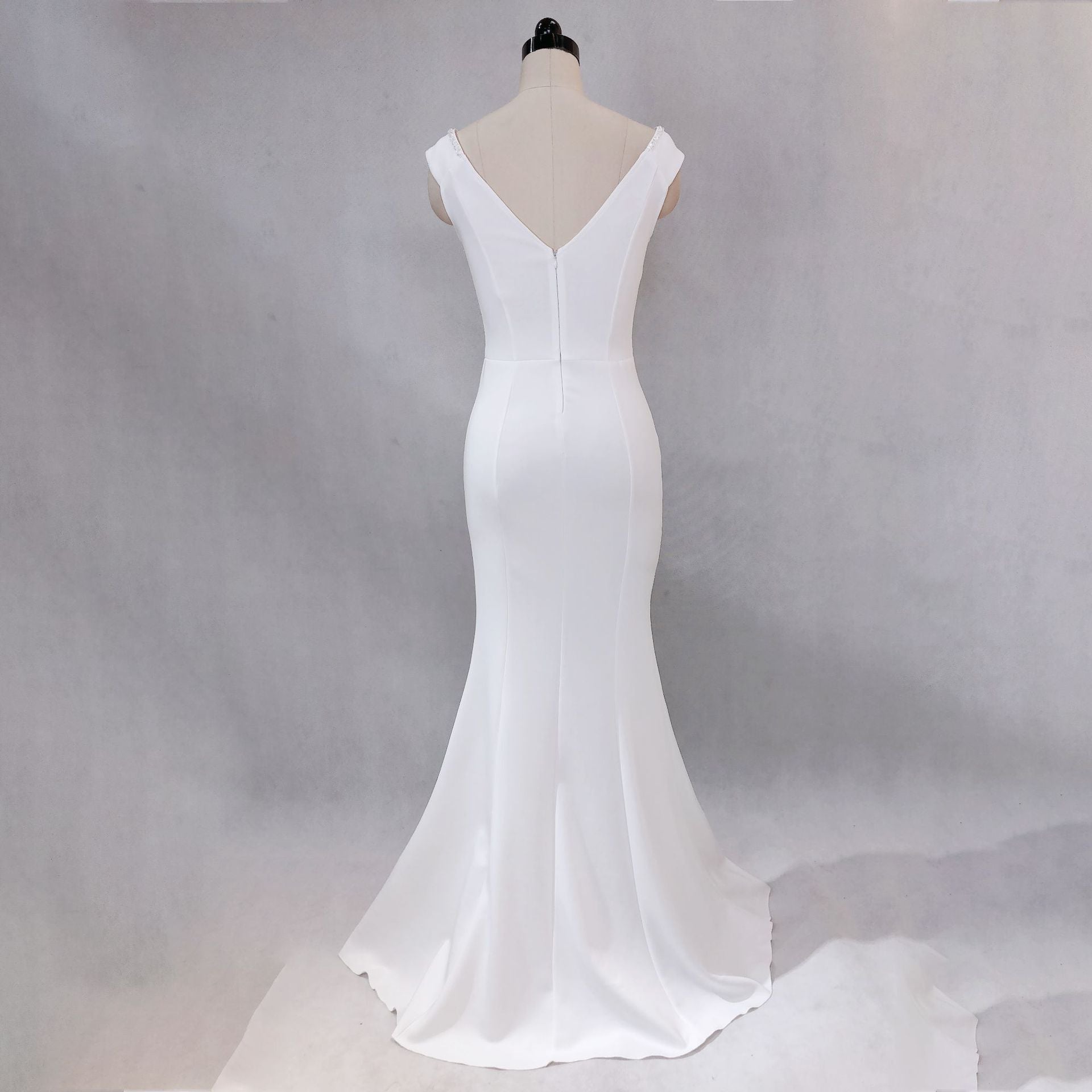 Women Elegant V Neck Slim Formal Party Maxi Mermaid Evening Dress 13