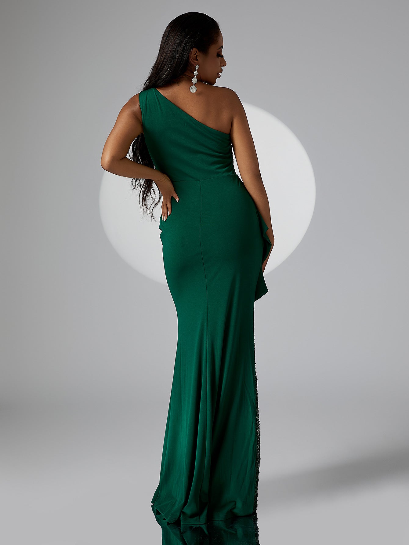 Women One Shoulder Sleeveless Bodycon Dress Evening Dress 8