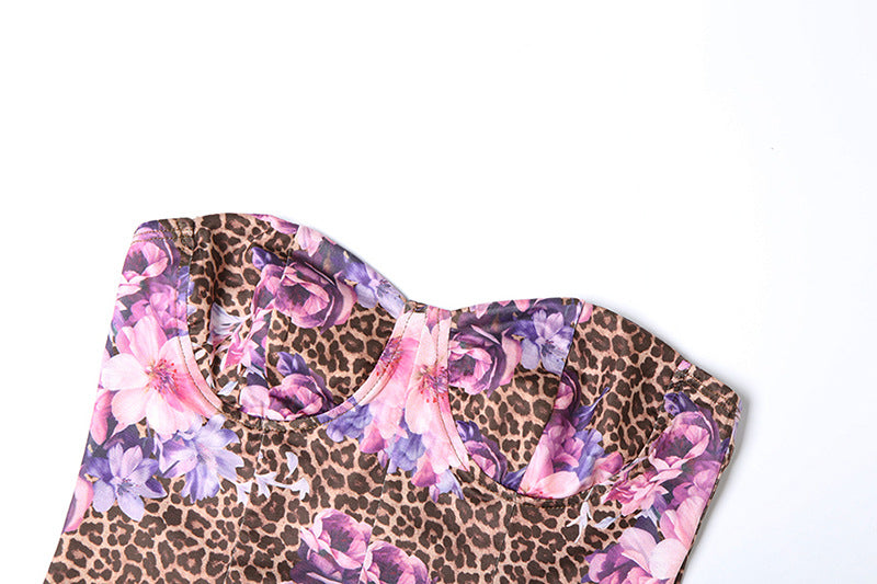 Spring Summer Strapless Crop Top Bodycon Mini Skirt Two Piece Set 13