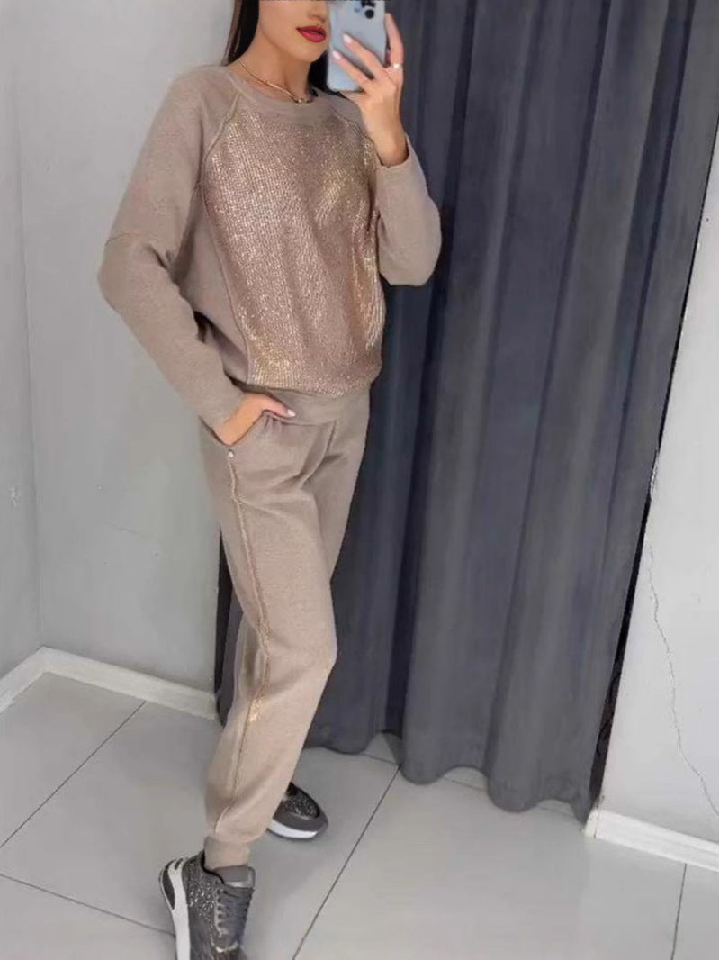 Spring And Autumn Fashion Casual Hooded Two Piece Tacksuits 3