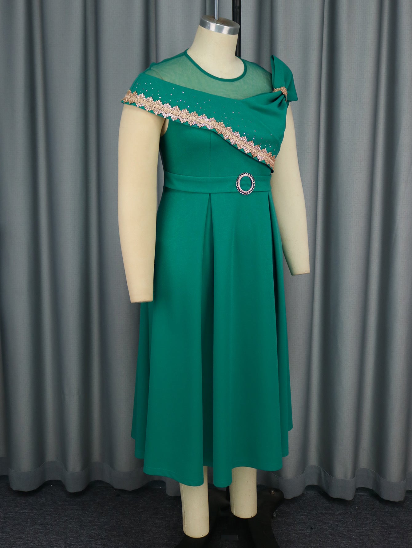 Plus Size Beaded Lace Elegant Slim Fit cocktail party a-line dresses 7