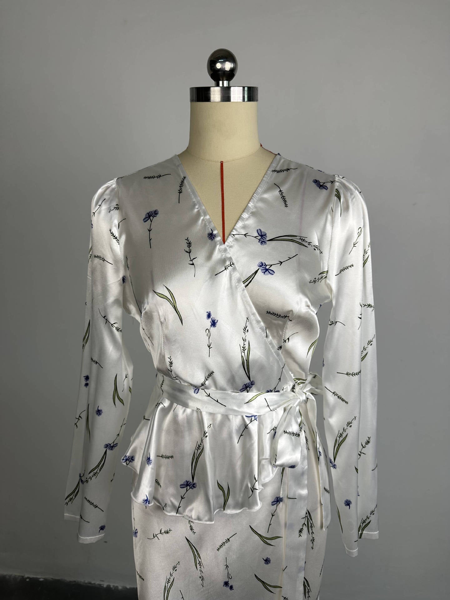 Women 's Spring V-Neck Printed High Waist Long Bodycon Dress 12