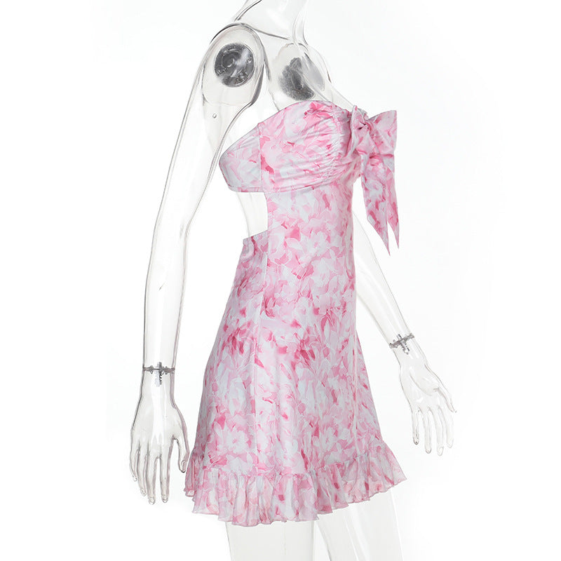 Summer Print Strapless Bow Dress 9