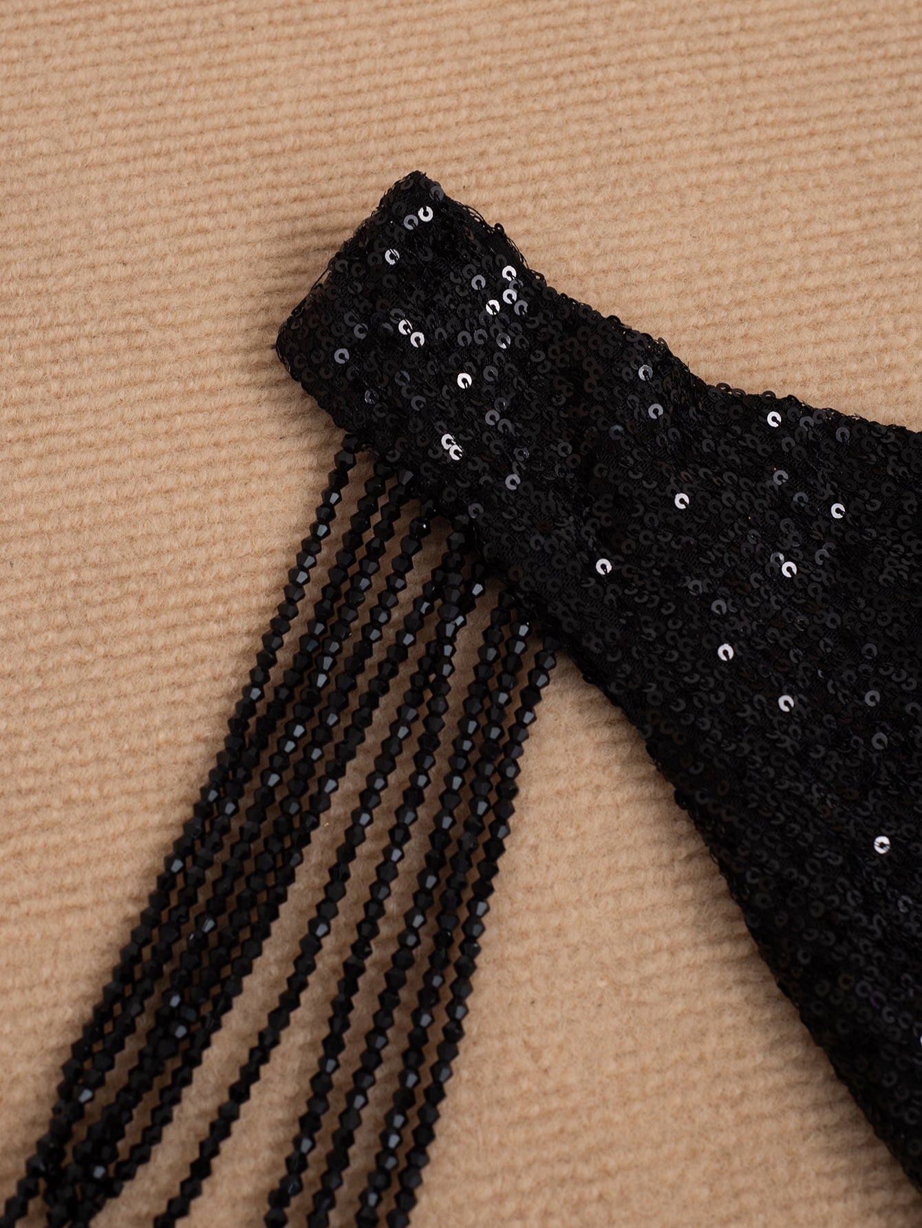 Women Sequin Black Mesh Evening Dress 7