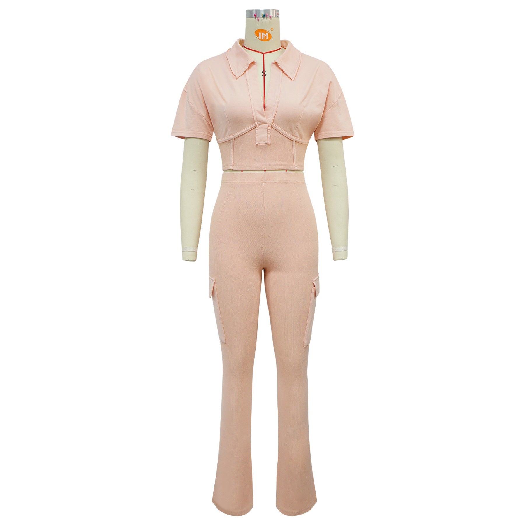 Women Sport Short-Sleeved Top and Pant Two-Piece Set 31