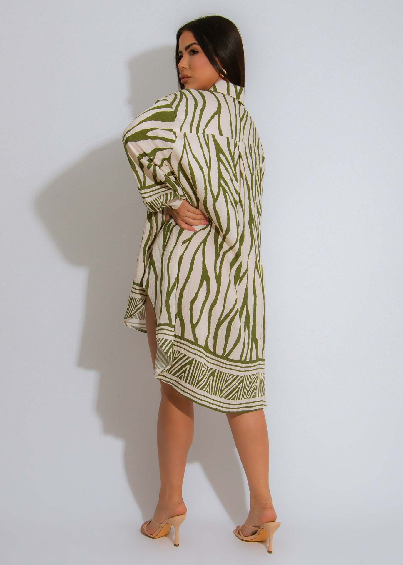 Plus Size Women long-sleeved slit Holidays Casual beach shirt 5