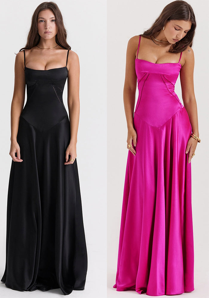 Women's Sexy Strap Slim Low Back Women's Long Evening Dress