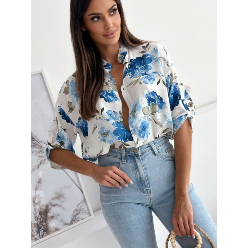 Women short sleeve printed shirt 4