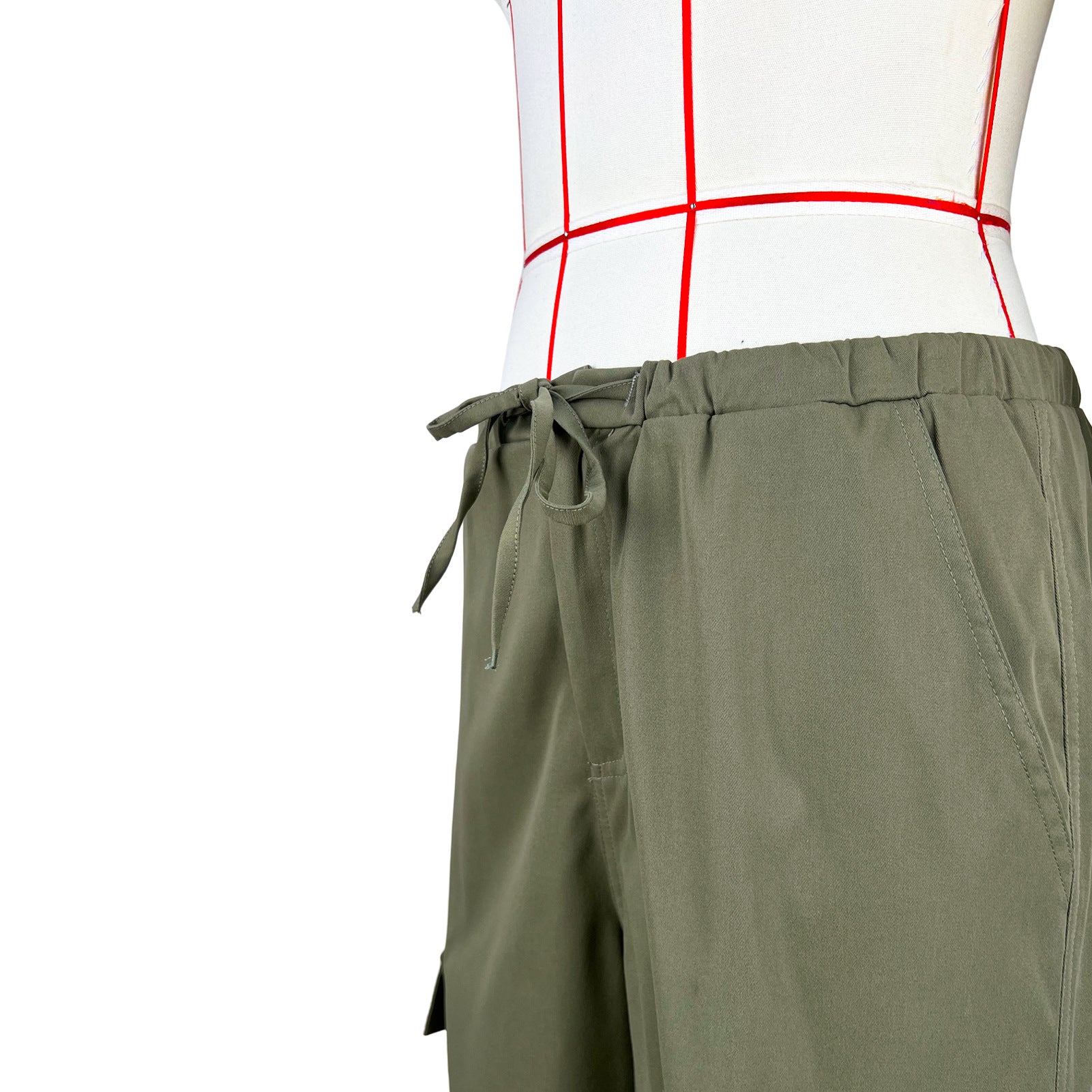 Women's Comfortable Loose Lace-Up Multi-Pocket Straight Cargo Casual Pants 19