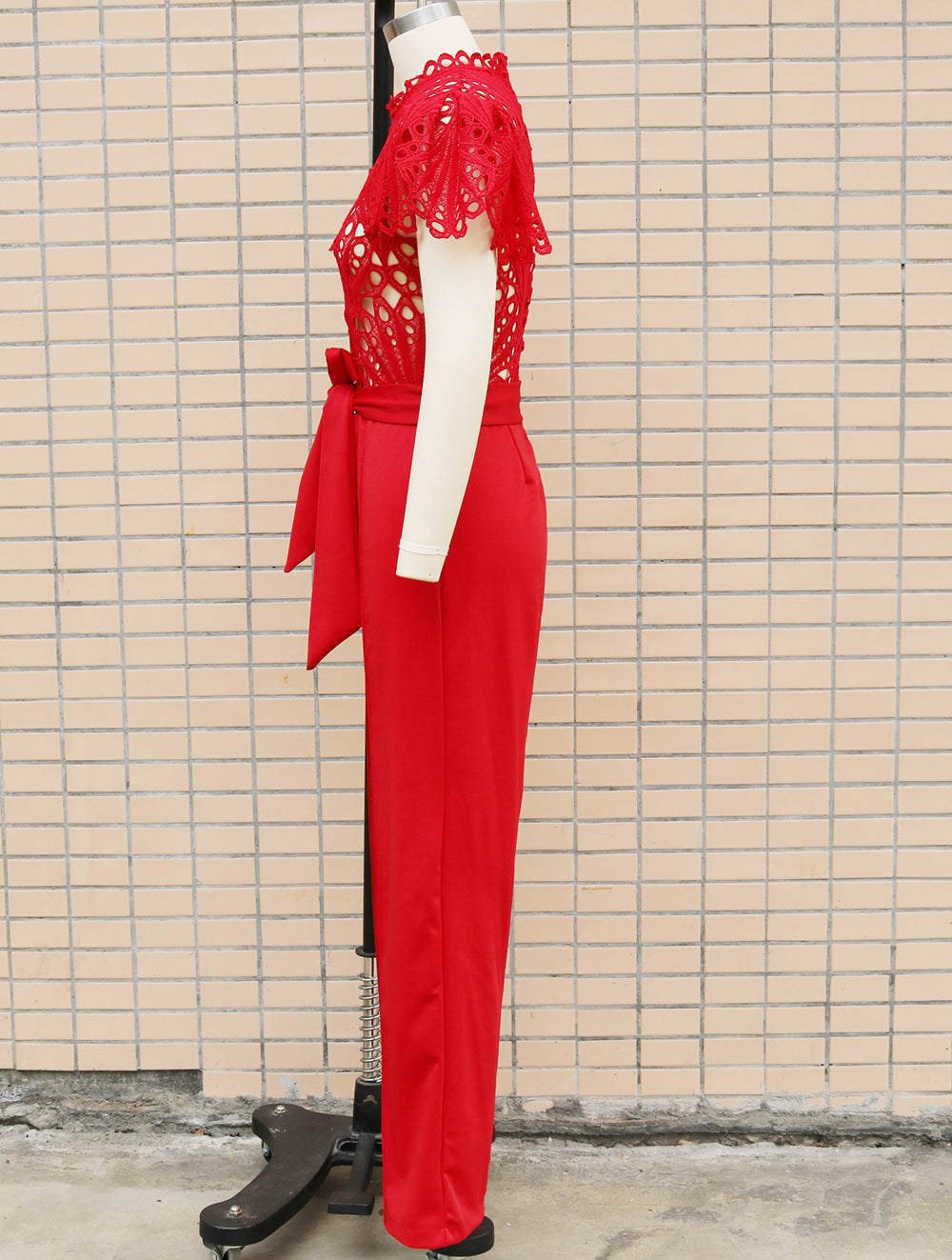 Solid Lace Patchwork Summer Chic Slim Fit Jumpsuit 14