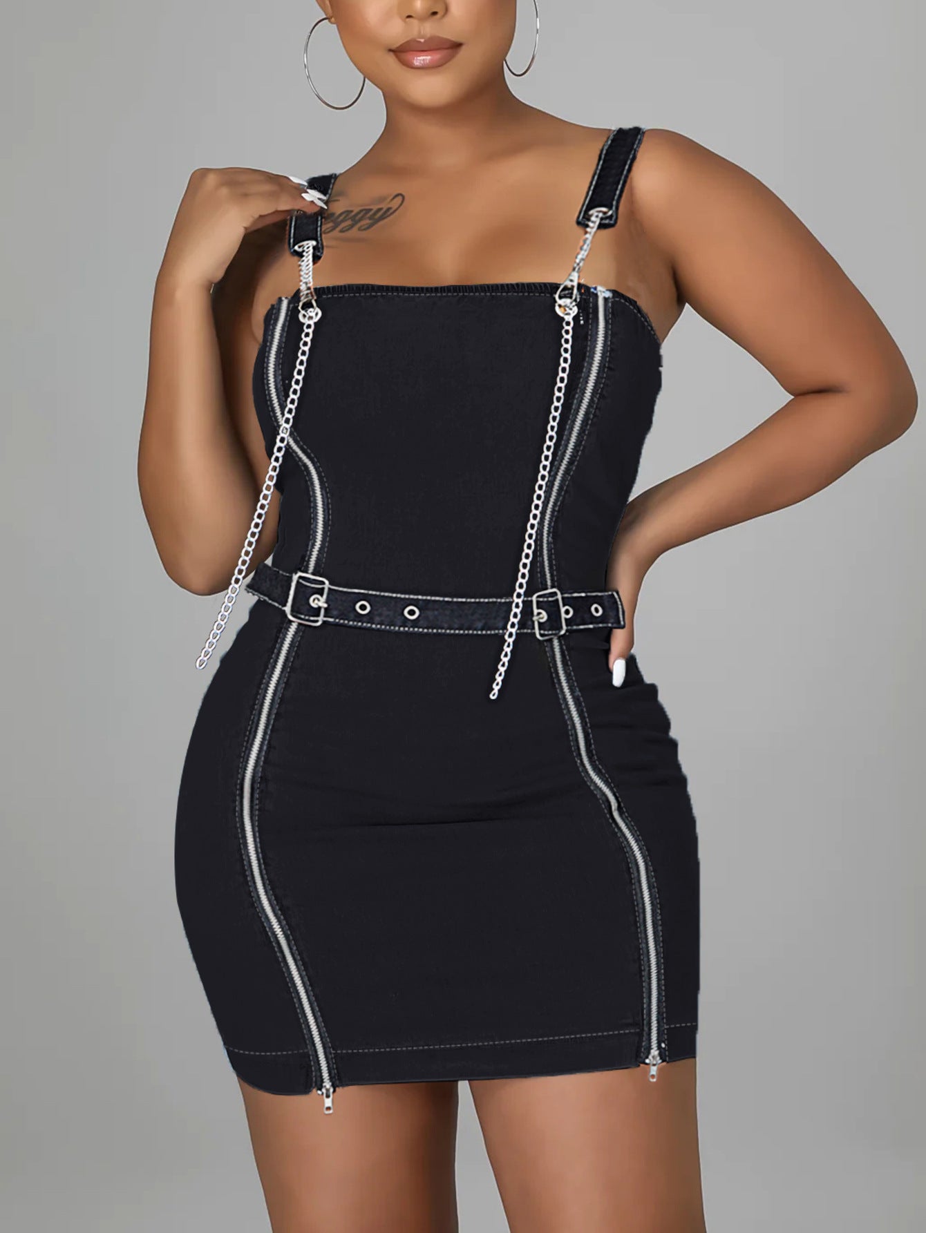 Women Denim Strap Dress