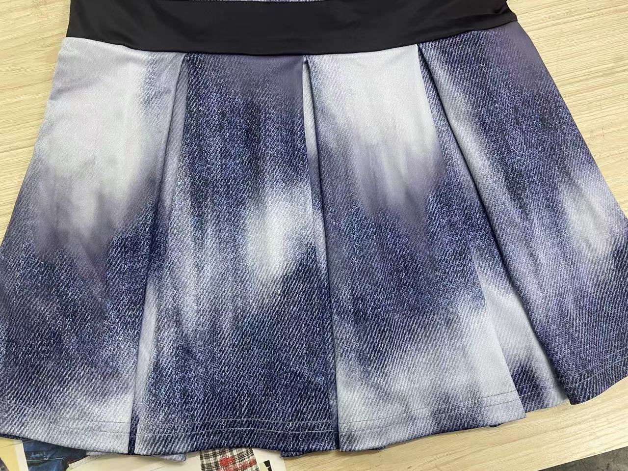 Summer Women tie-dye print Strapless Dress 9