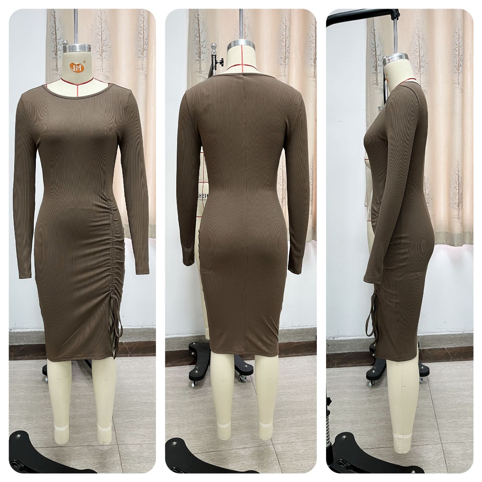 Fashionable Women's Knit High-SlitDress 8