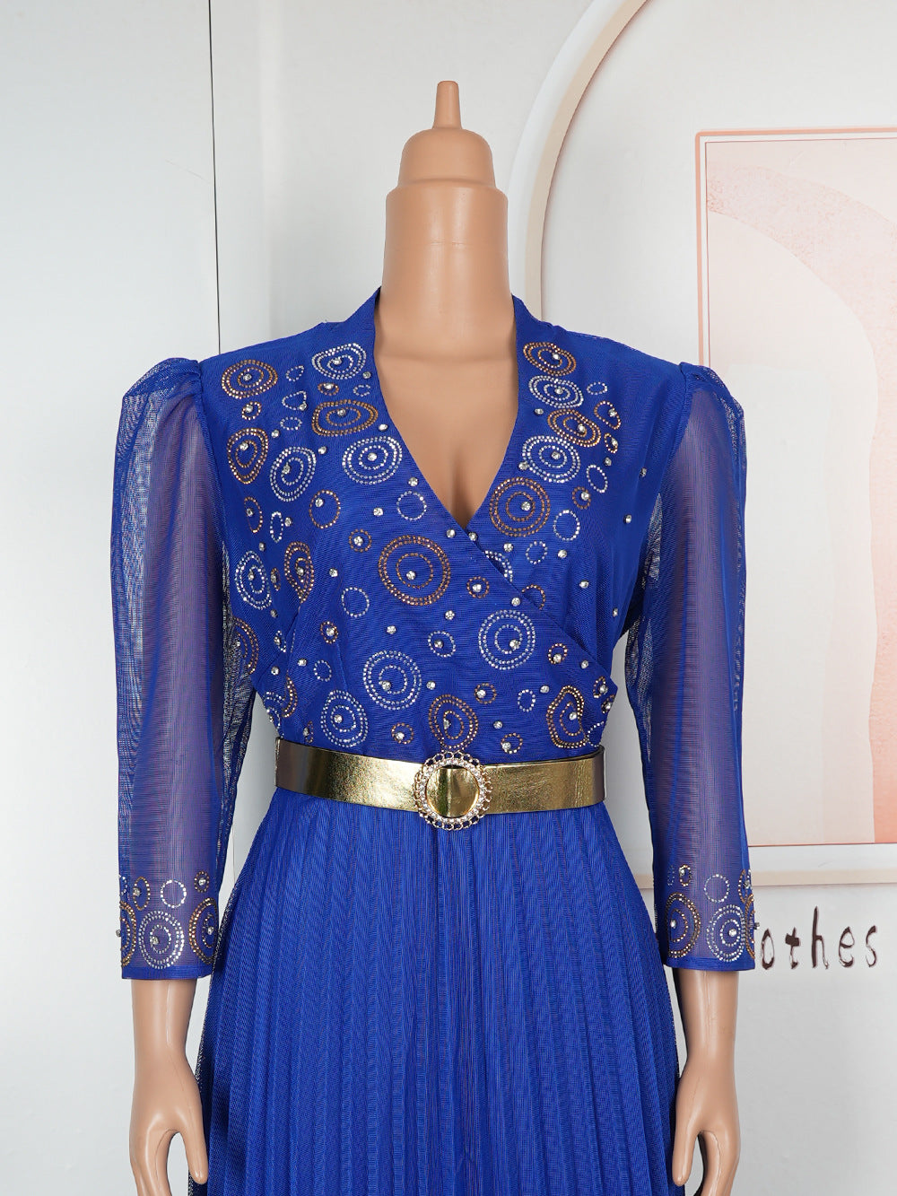 Beaded V-Neck Formal Party/Evening Dress African Plus Size Chic Elegant Dress for Women 13