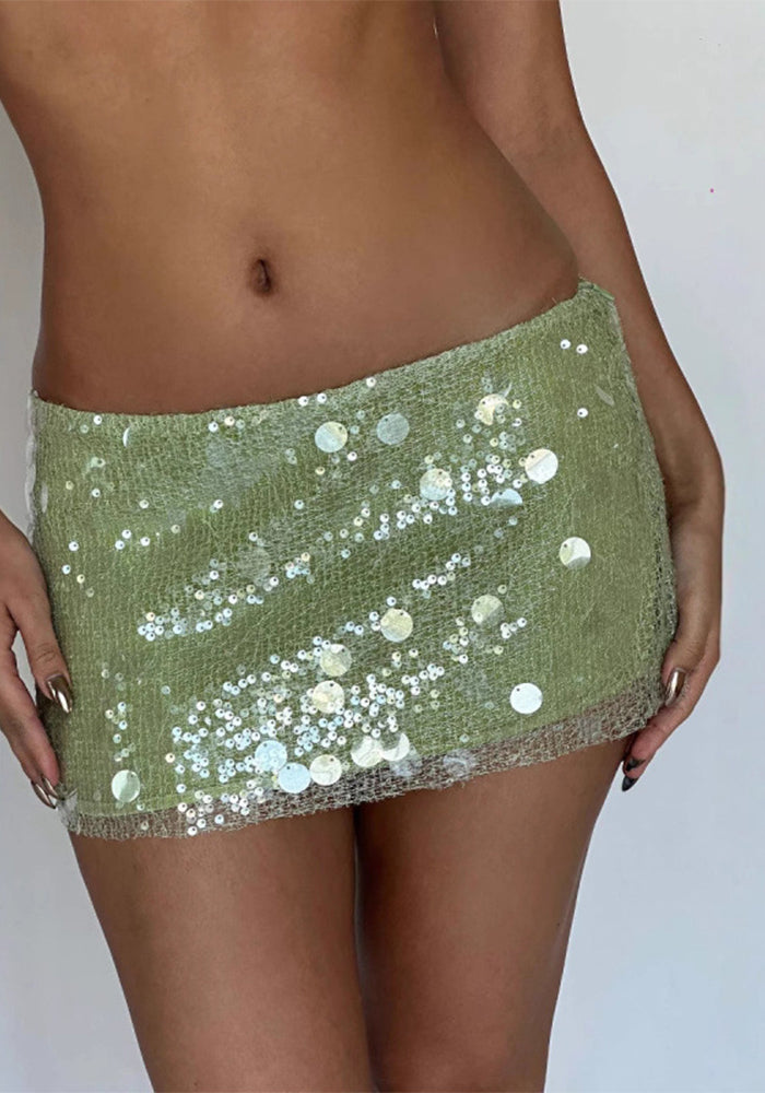 solid color Sequined sexy short skirt for women