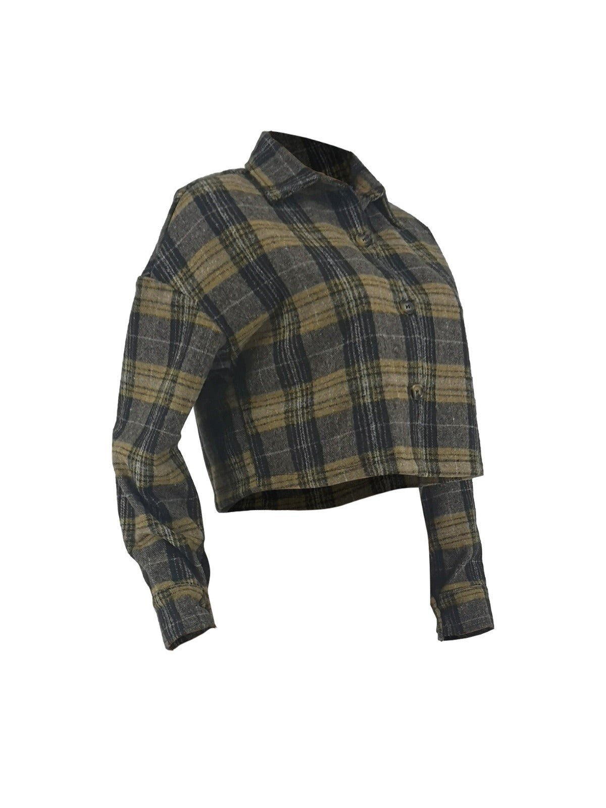 Women Fall and winter plaid shirt 5