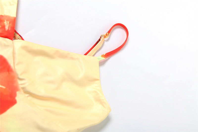 Women Summer Sexy Print Suspender Top Bodycon SkirtTwo Piece Set 13