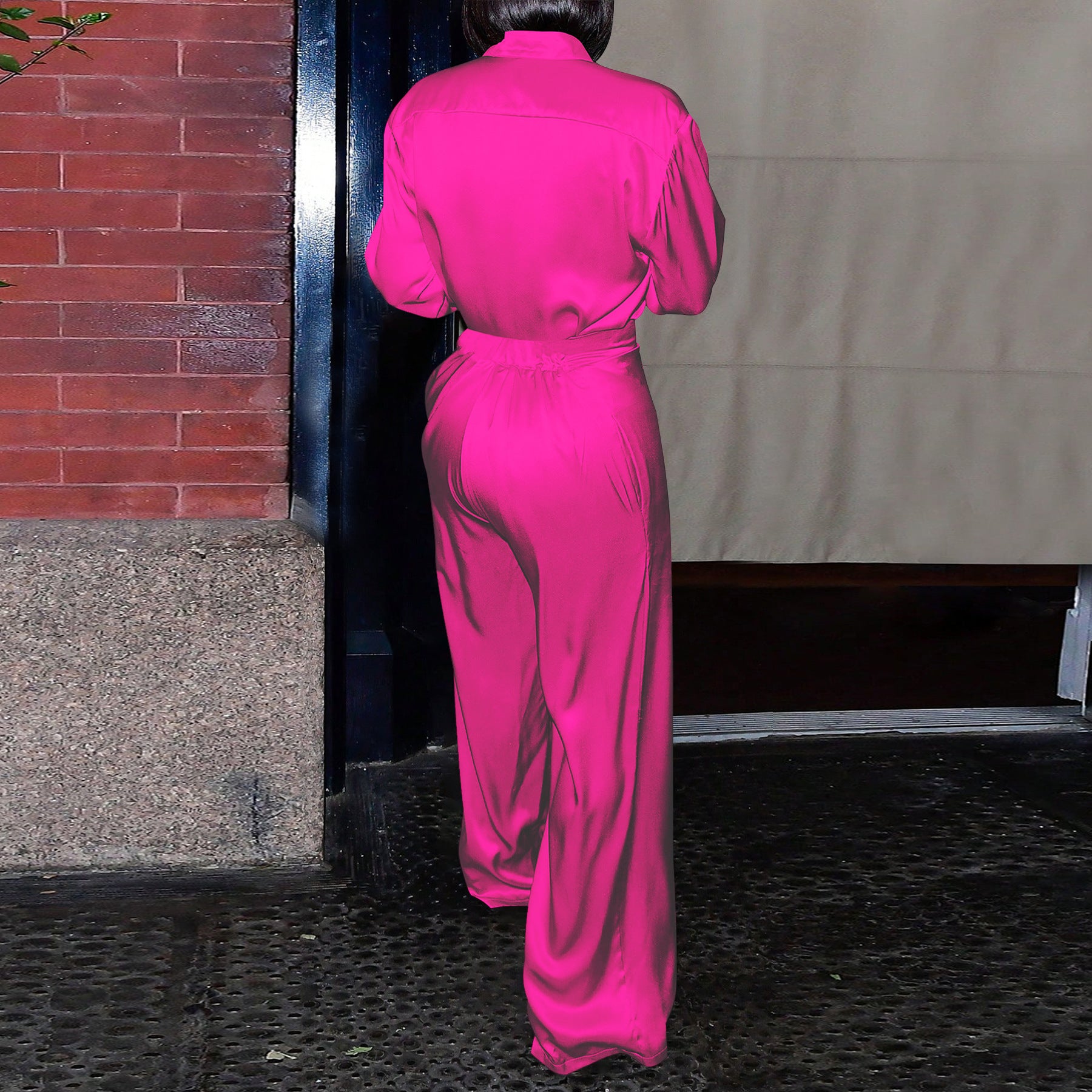 Fashion Women's Long Sleeve Shirt & Pants Set 11