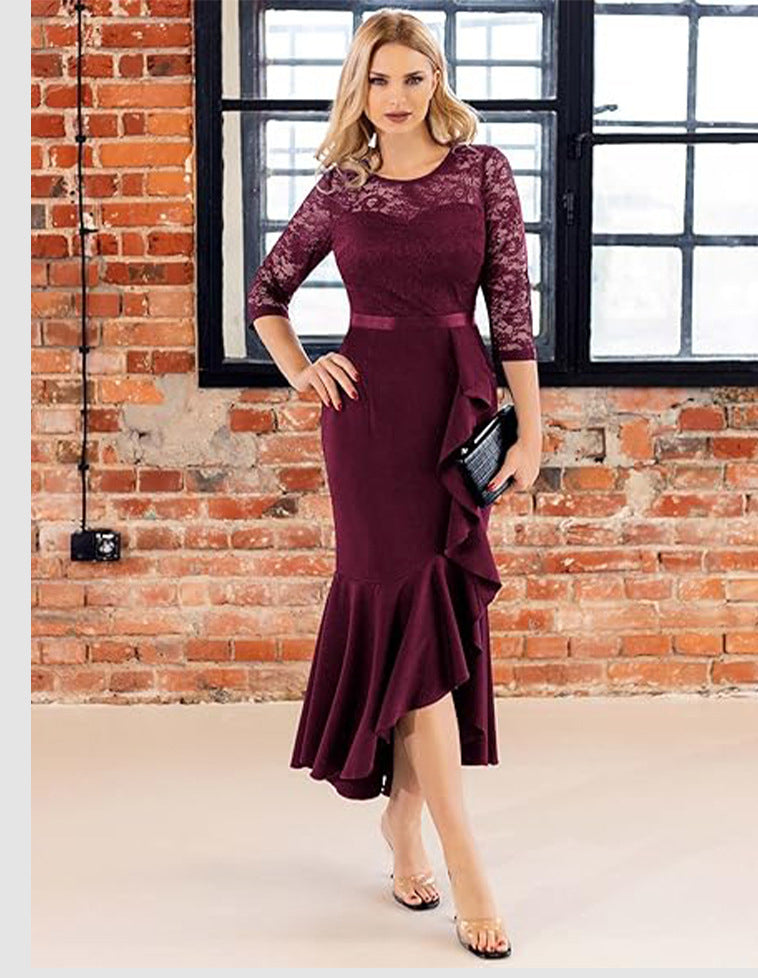 Women formal party fishtail maxi dress 6