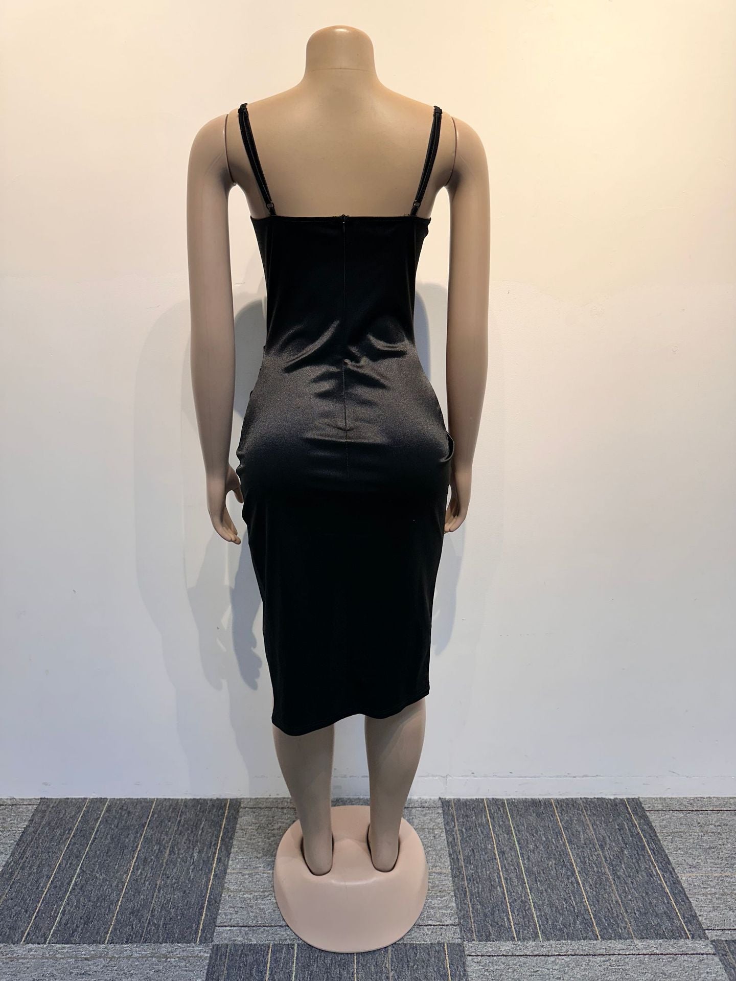 Sexy Slim Beaded Slim Waist Slit Strap Bodycon Dress 10