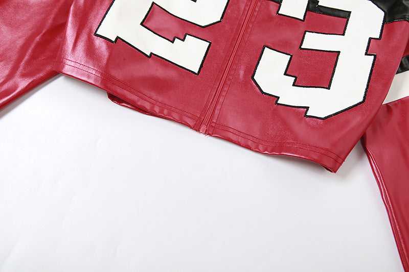 Women Autumn Style Letter Printed Zip Jacket 19