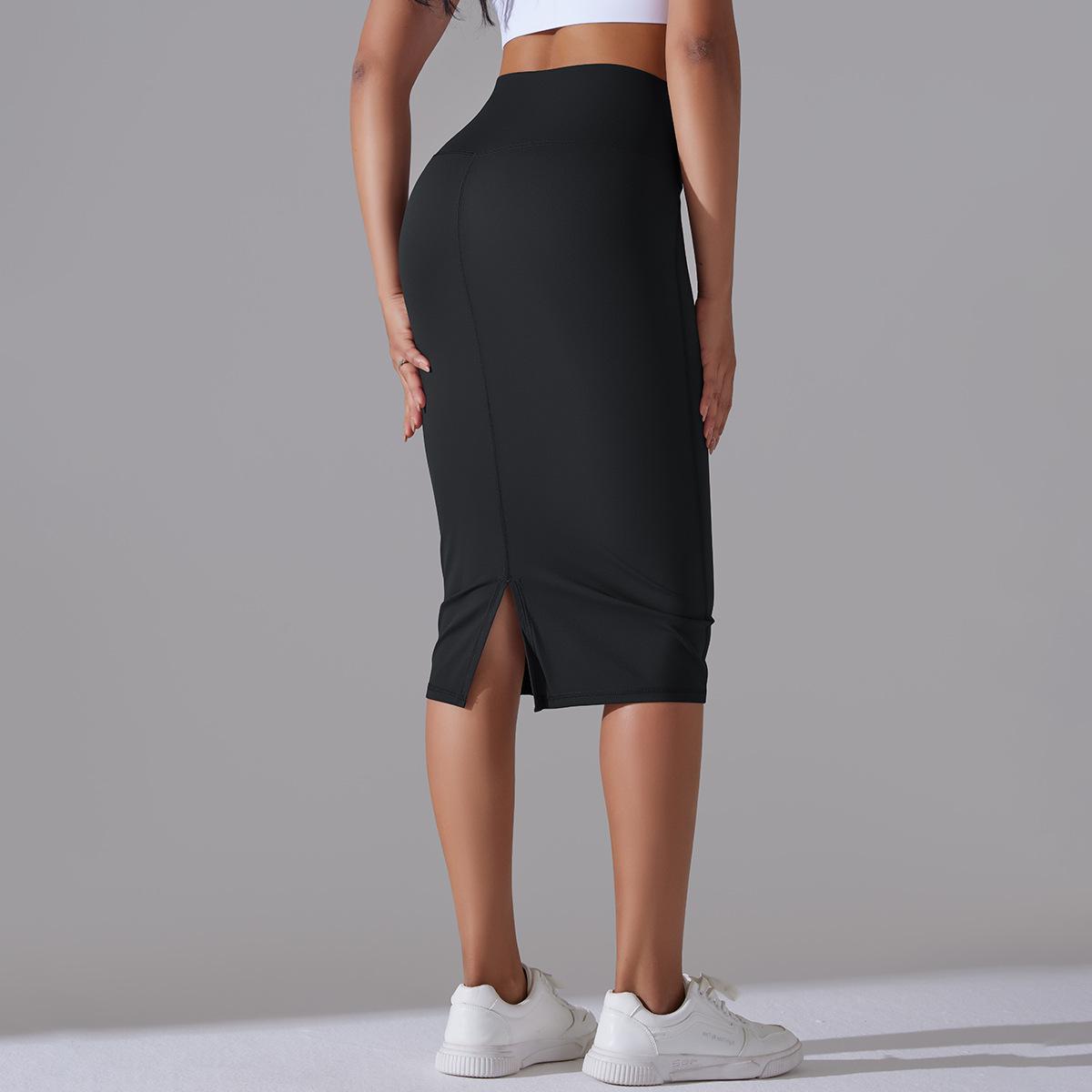 Women High Waist Stretch Slit Sports Skirt 40