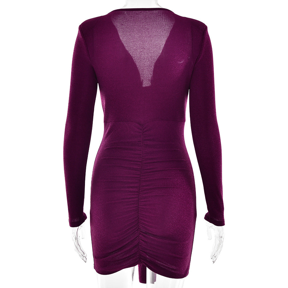 Women Party V-neck Sexy Bodycon Dress 11
