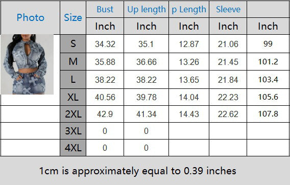 Women's Clothing Trendy Fashion Patch Denim Two Piece Skirt Set 12