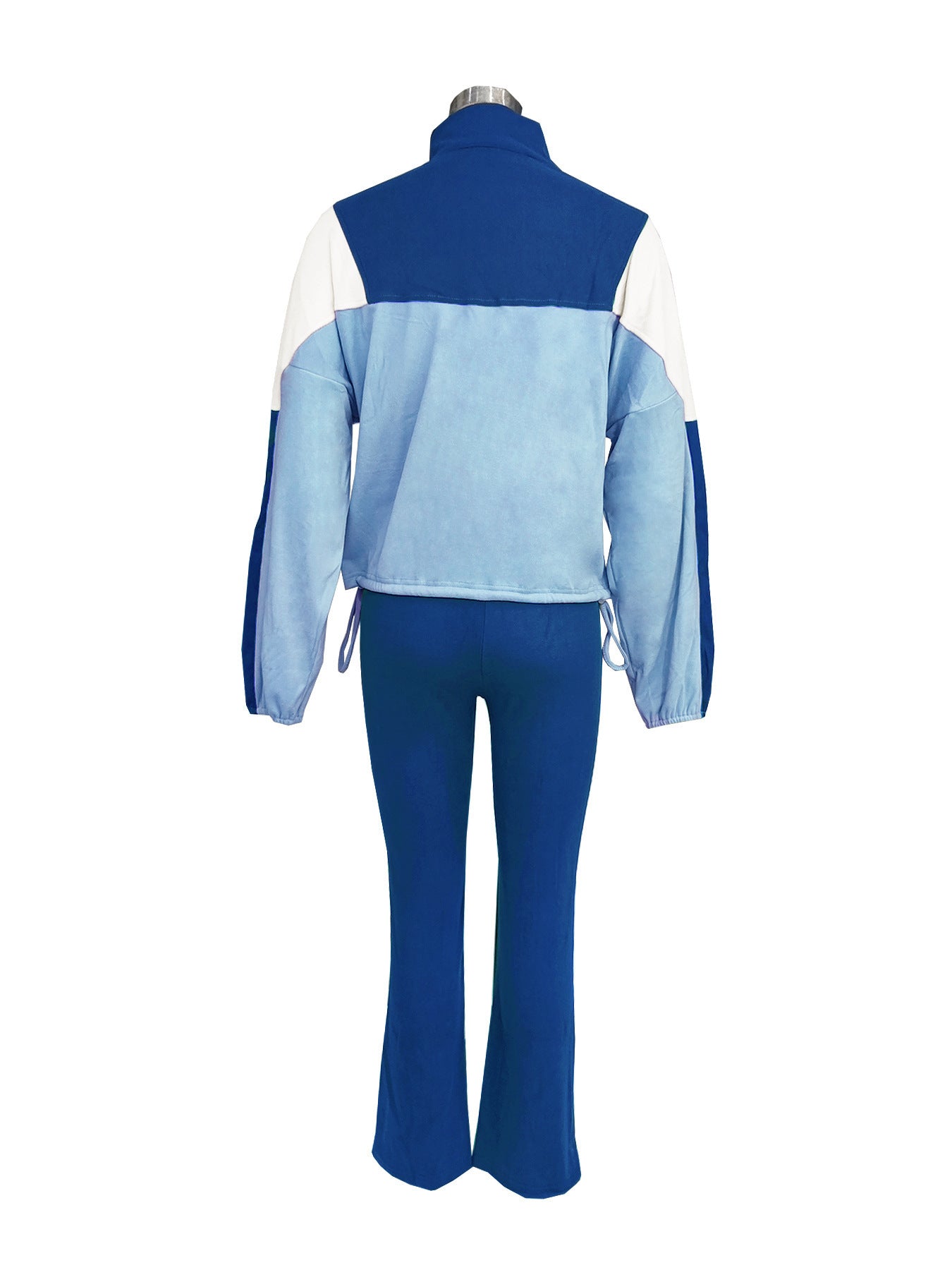 Women Colorblock Zipper Top and Pant Sports Two-Piece Set 22