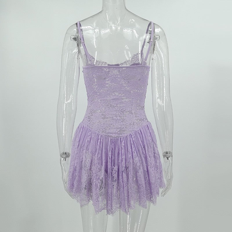 Women's sexy Strap Lace Dress 6