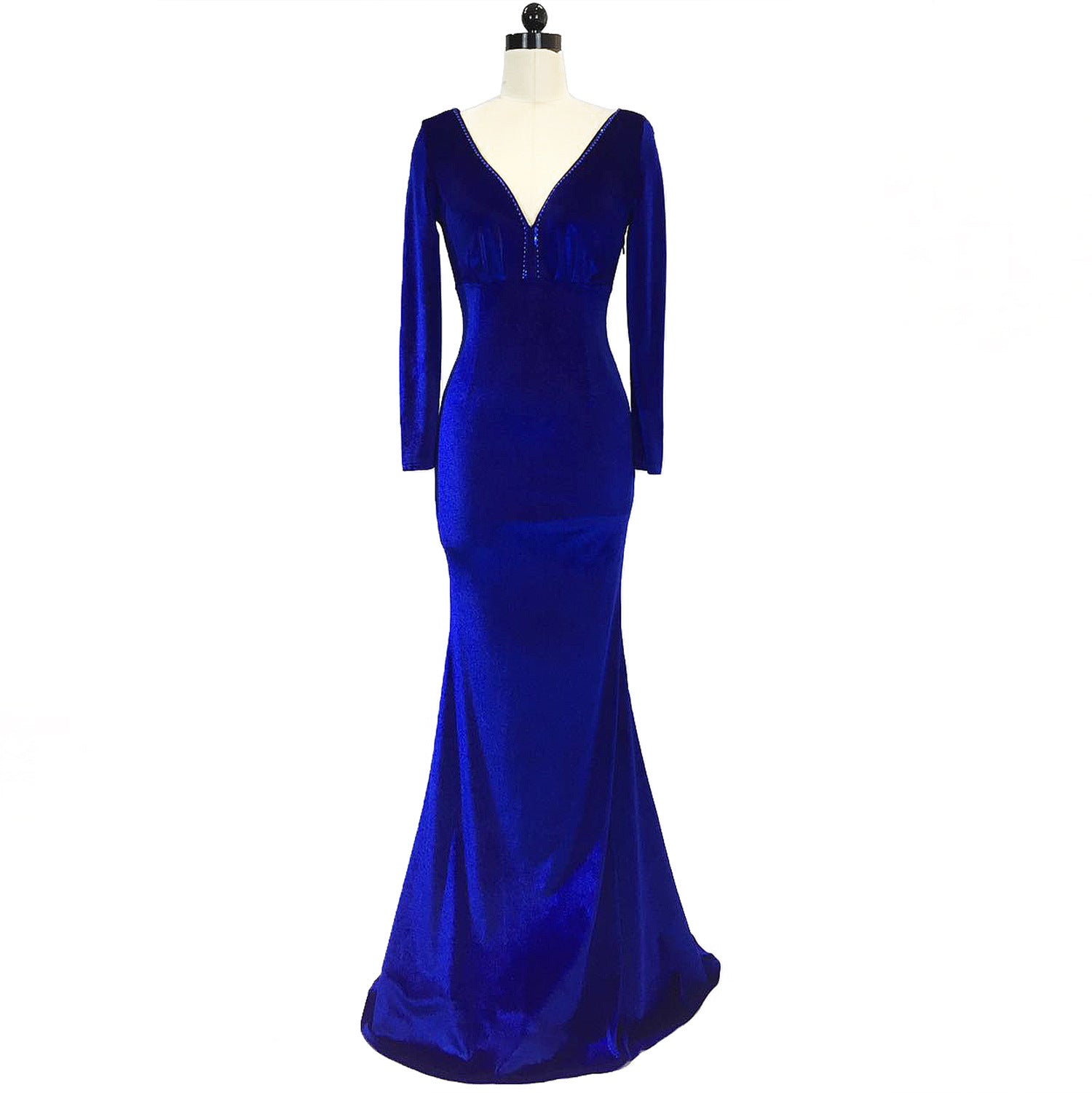 Women Long-Sleeved Velvet Evening Dress Formal Party Autumn And Winter Long Fishtail Party Dress 27