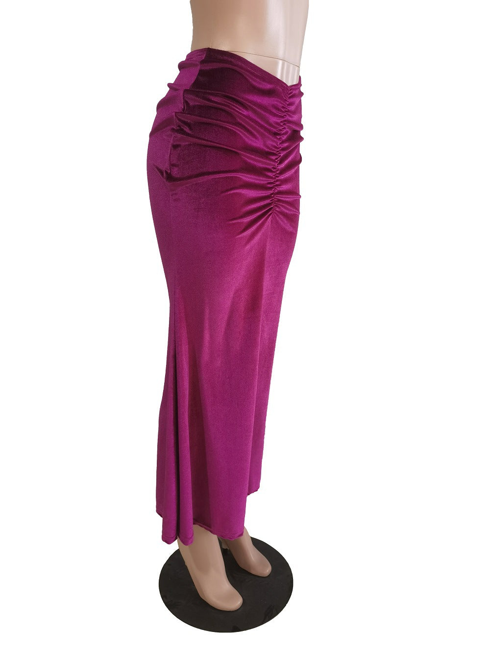 Women Casual Pleated Velvet Skirt 10