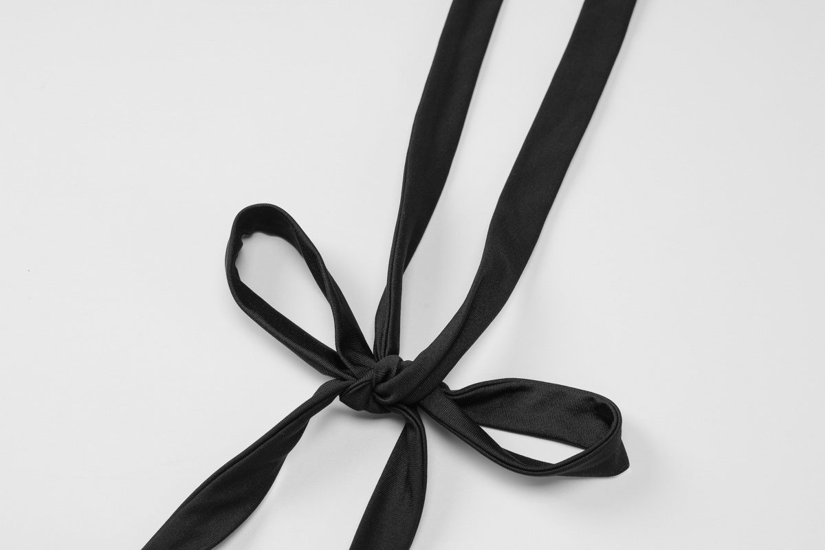 Women Spring Summer Sexy V Neck Halter Neck Lace-Up Backless Bodycon Dress 11