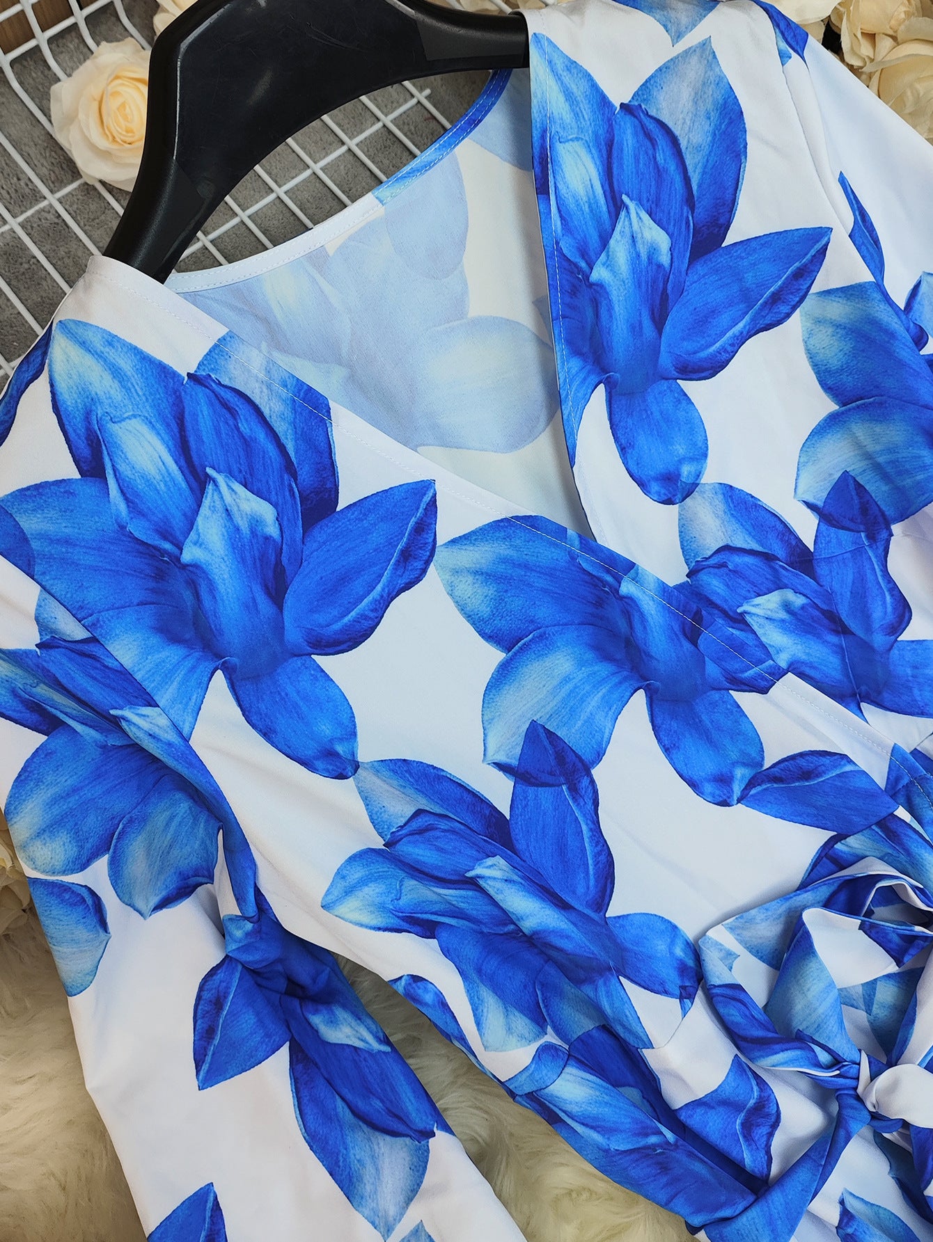 Women Fall Long-Sleeved Printed Holiday Beach Dress 7