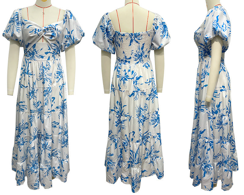 Women Printed Puff Sleeve Dress 10