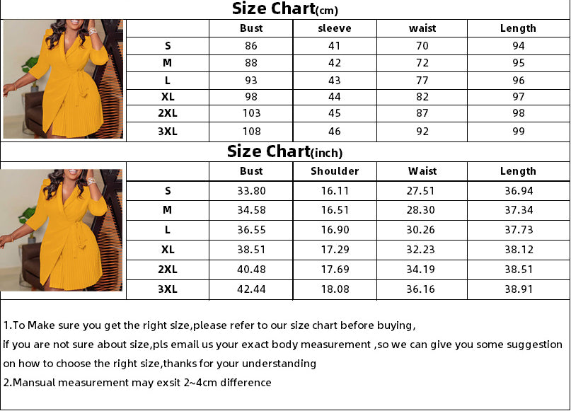 Plus Size Women's Fashion Turndown Collar Fashion Lace-Up Slim Waist Pleated African Dress 11