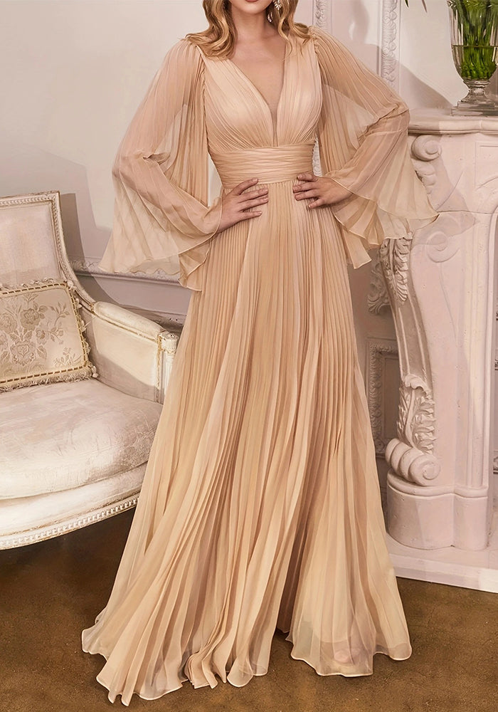 Women's Plus Size V Neck Solid Color Formal Party Dress