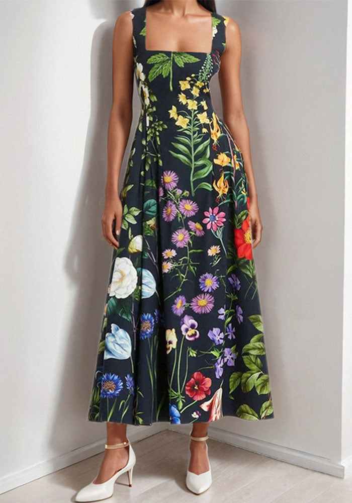 Women Spring Elegant Sleeveless Print Sexy Casual Dress