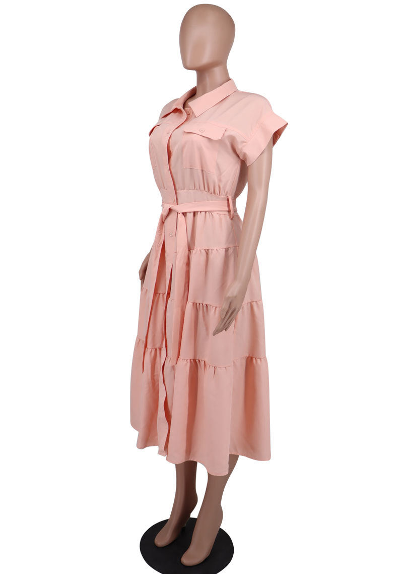 Women Casual Summer Short Sleeve Shirt Dress 10