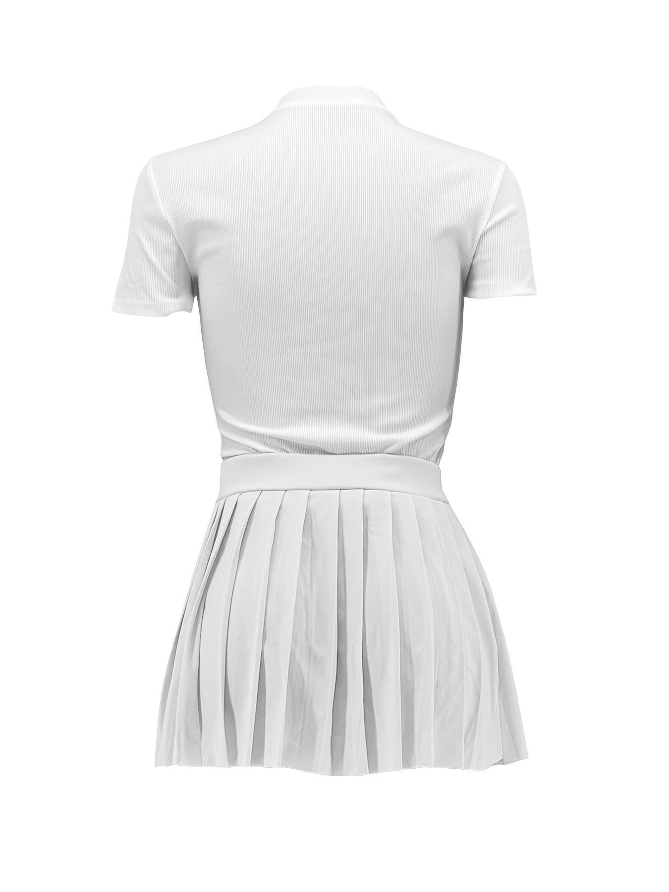 Women Casual Top and Pleated Skirt Two-piece Set 19