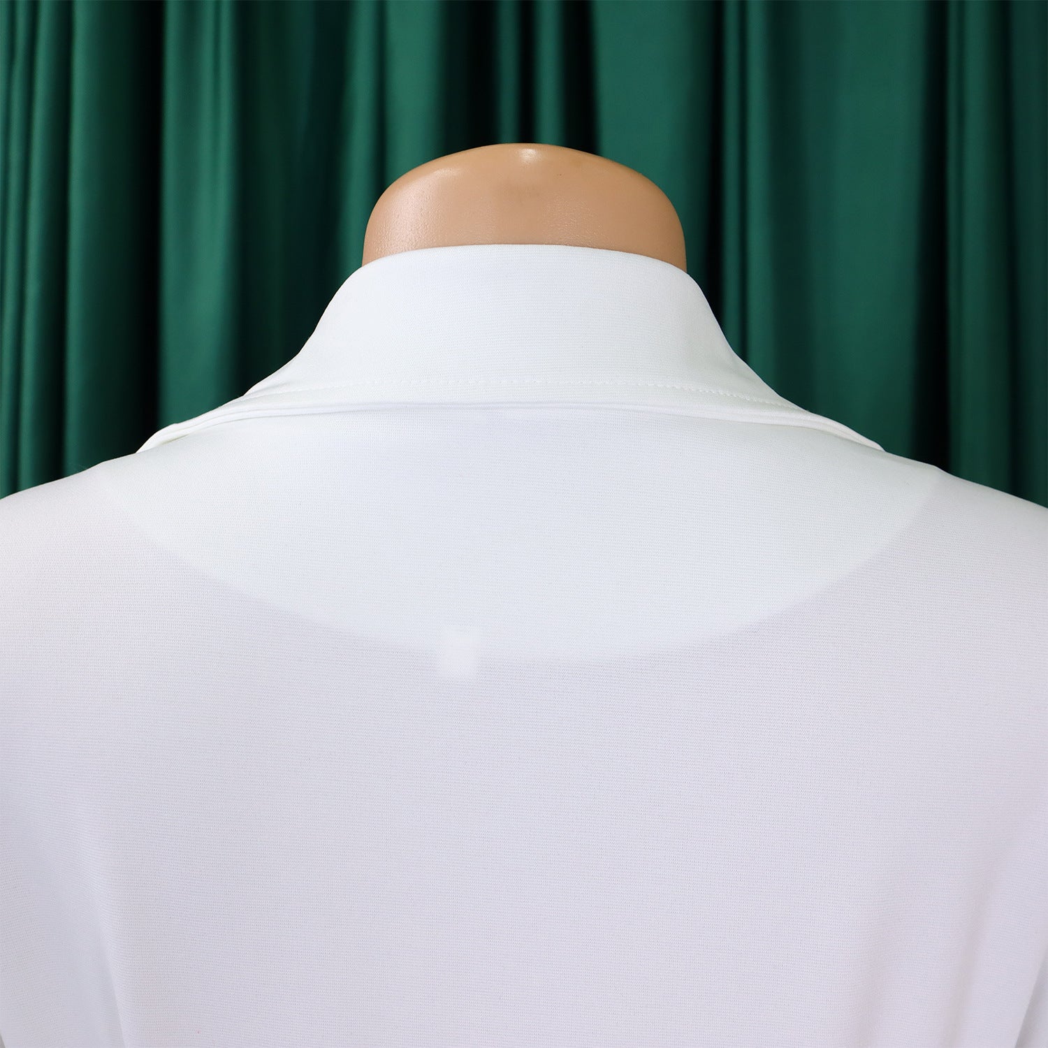 Plus Size Women Summer Short Sleeve Turndown Collar Lace-Up Solid African Dress 22