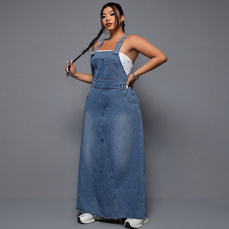 Plus-Size Women Denim Jumpsuit 4