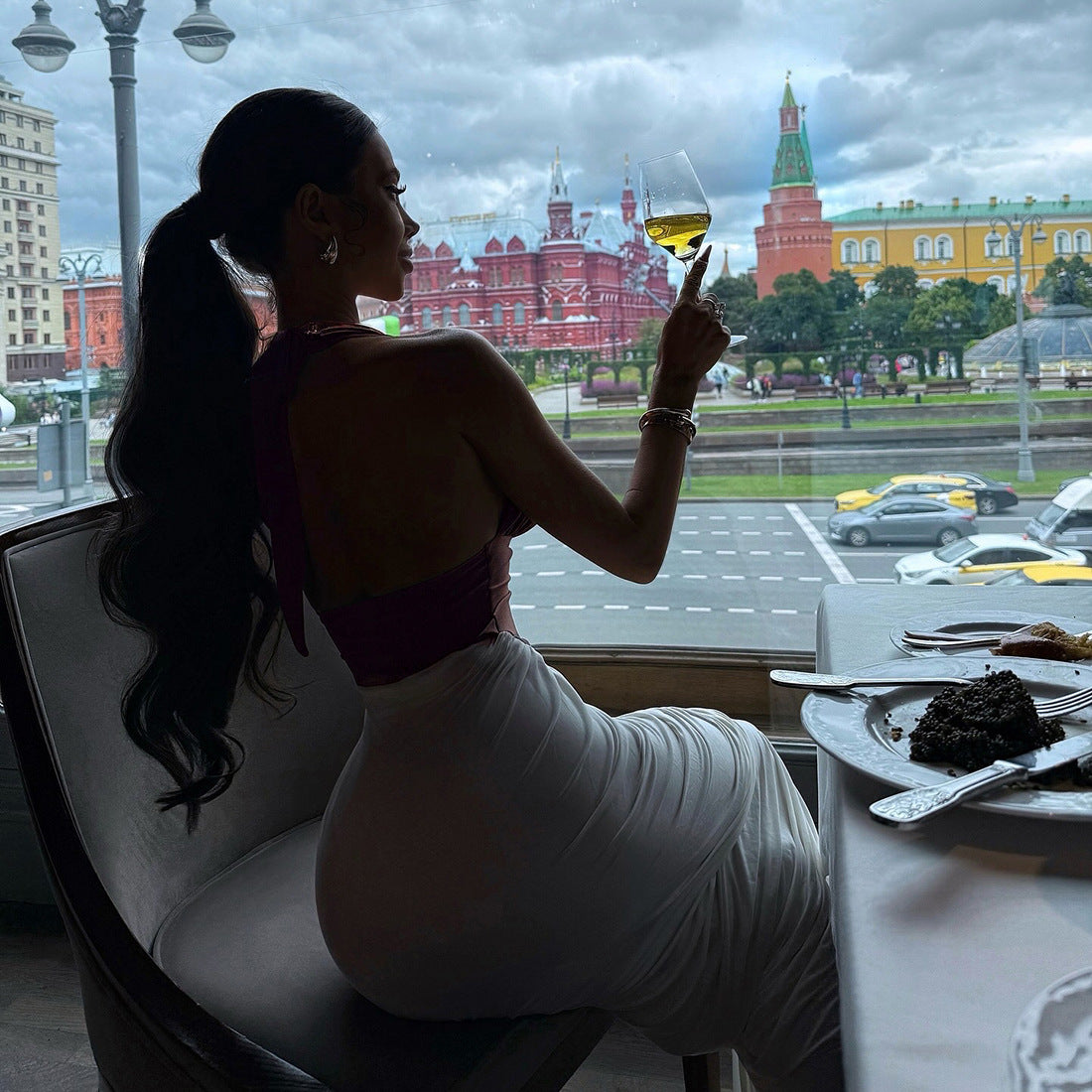 Women fall/winter contrast color Patchwork Halter Neck lace-up backless Sexy Bodycon Dress 7