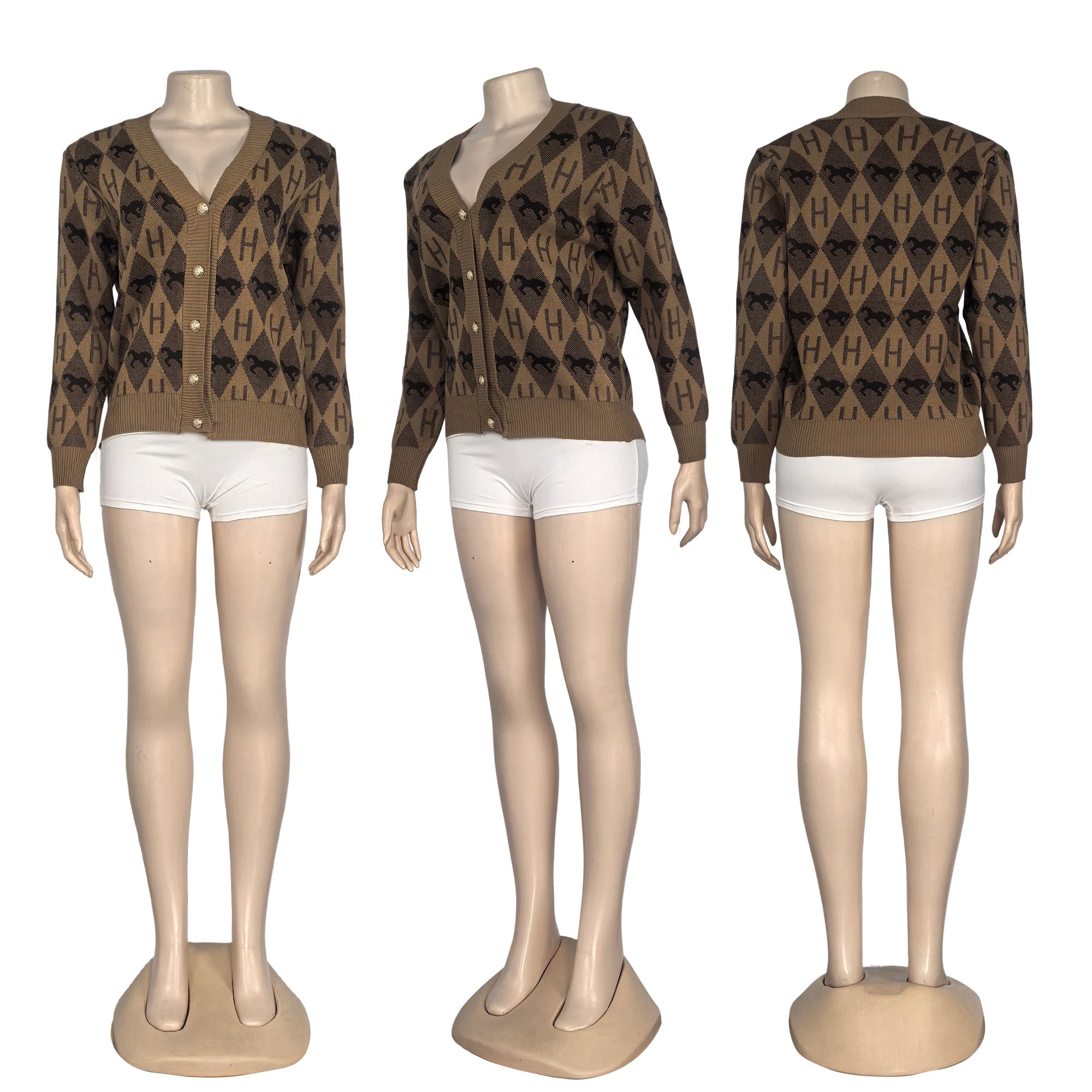 Women Winter V-Neck Knitting Jacket and Sweater 4